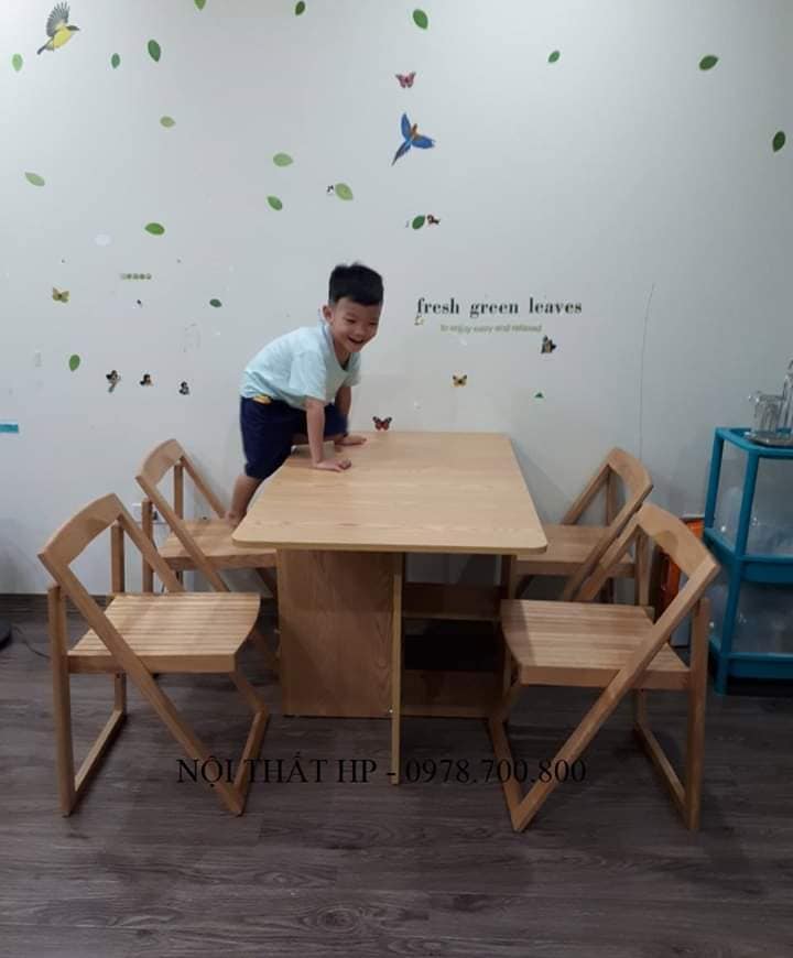 Bộ Bàn Thông Minh Gỗ Sồi 4 Ghế Hải Phòng